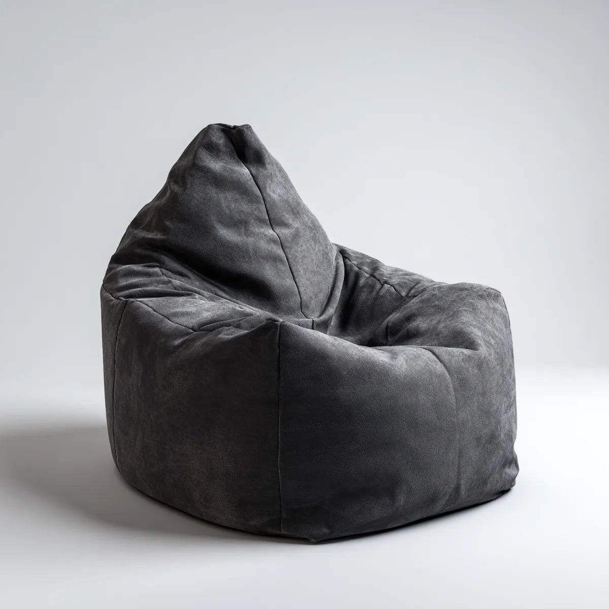 Fotel z fasolą antracyt 90 x 90 x 90 cm poliester aksamitny kropla