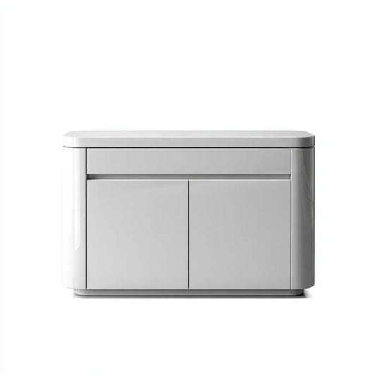 Kredens, Szary prostokątny bufet w MDF lakierowany 120 x 45 x 85 cm z 2 drzwiami i 1 szufladą
